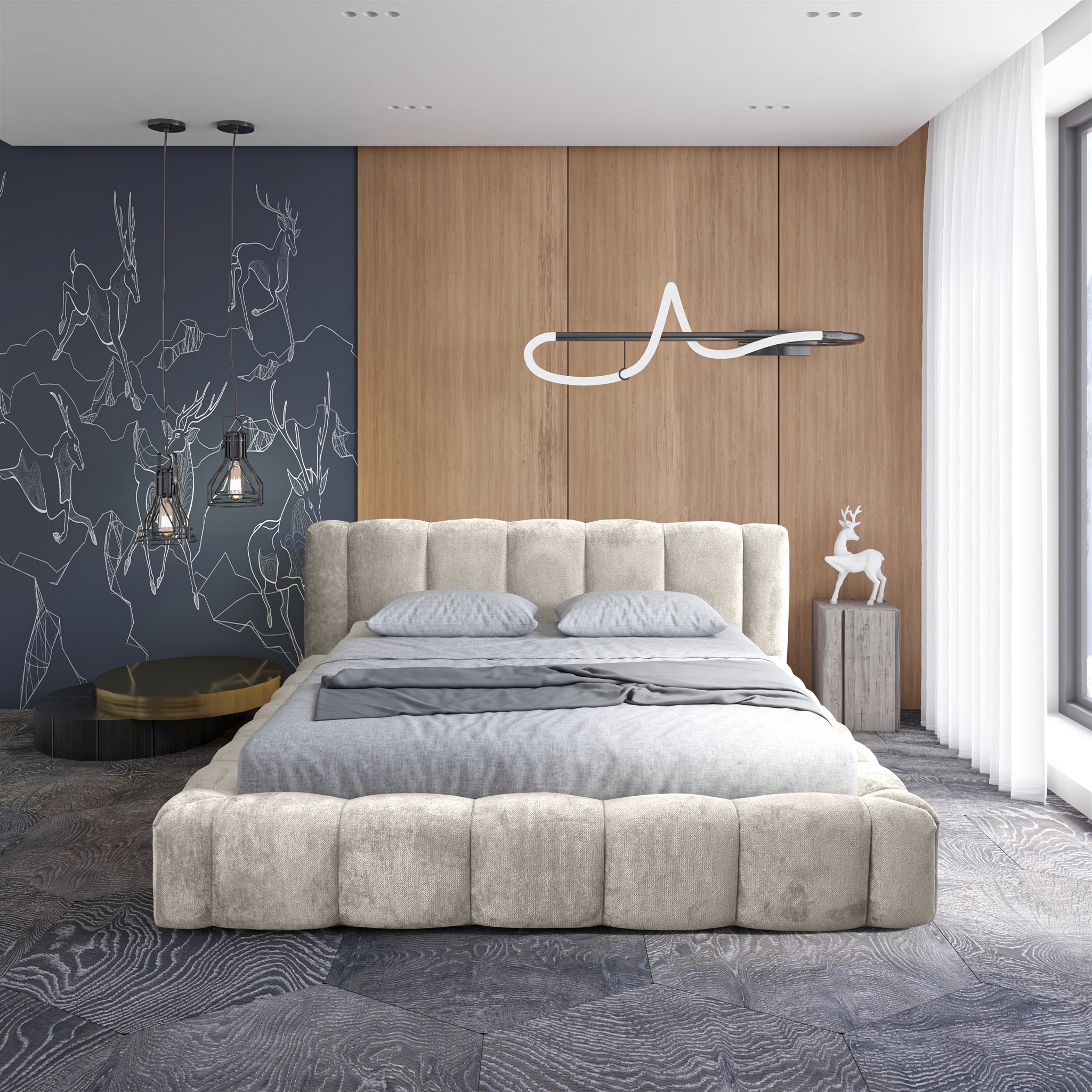 Polsterbett Doppelbett HAILEY 160x200cm Komplettset Stoff Tender Way ...