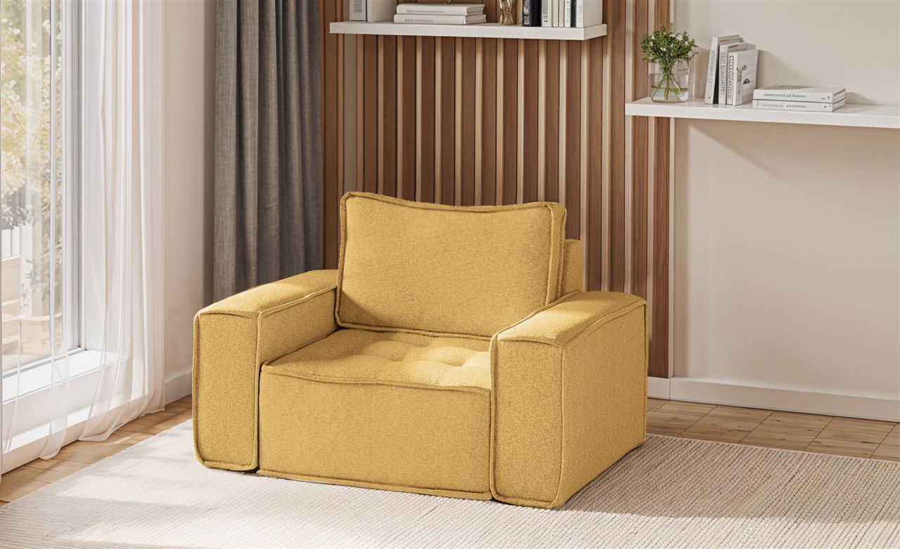 Sessel ersessel SANDE Stoff Raven Honiggelb