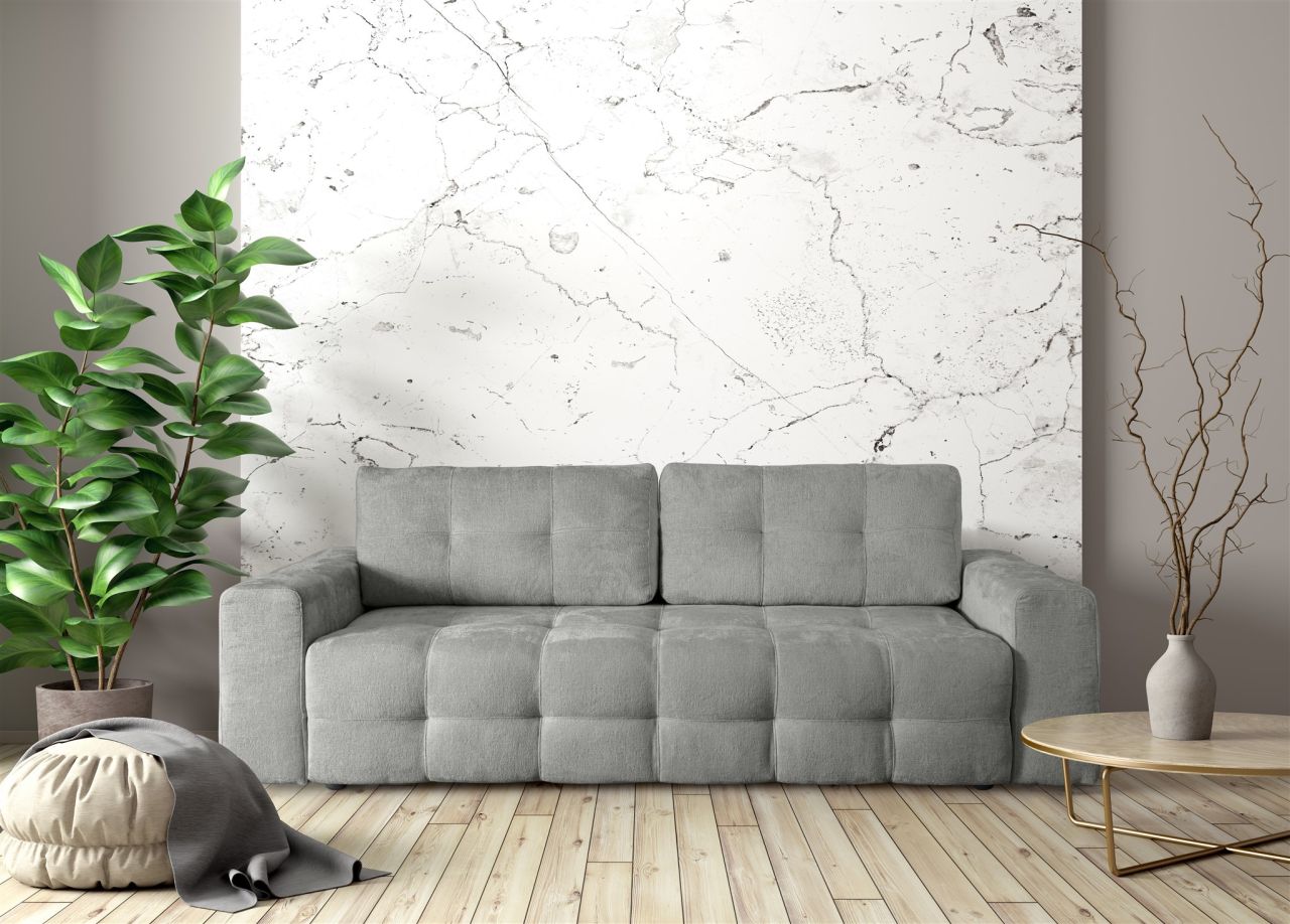 Schlafsofa ersofa Sofa 3-Sitzer ARIELLE in Stoff Perfect Harmony Steingrau