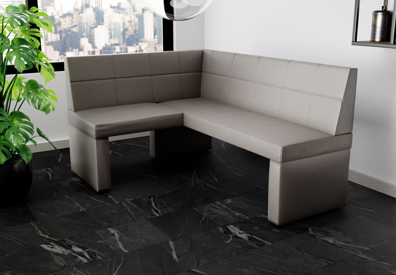 Eckbank Bank Küchenbank 168x128 cm BLAKE R Kunstleder Madryt Grau