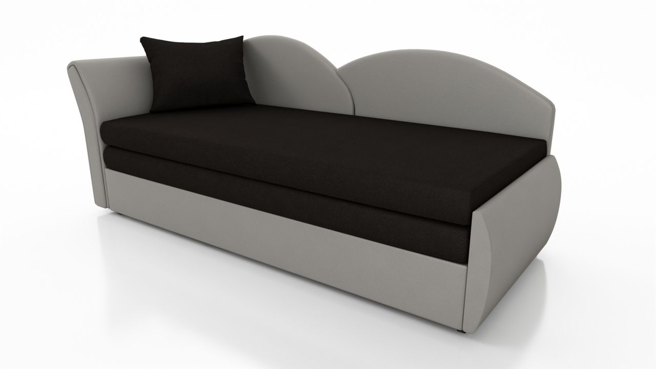 Sofa Schlafsofa inklusive Bettkasten ALINA / R- Stoff Alova Grau / Schwarz