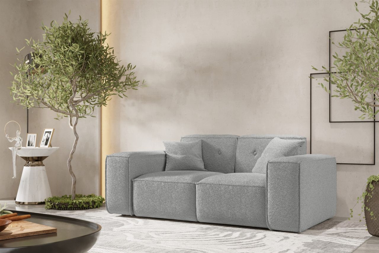 Sofa ersofa CESINA 2-Sitzer in Stoff Ascot Bukla Grau