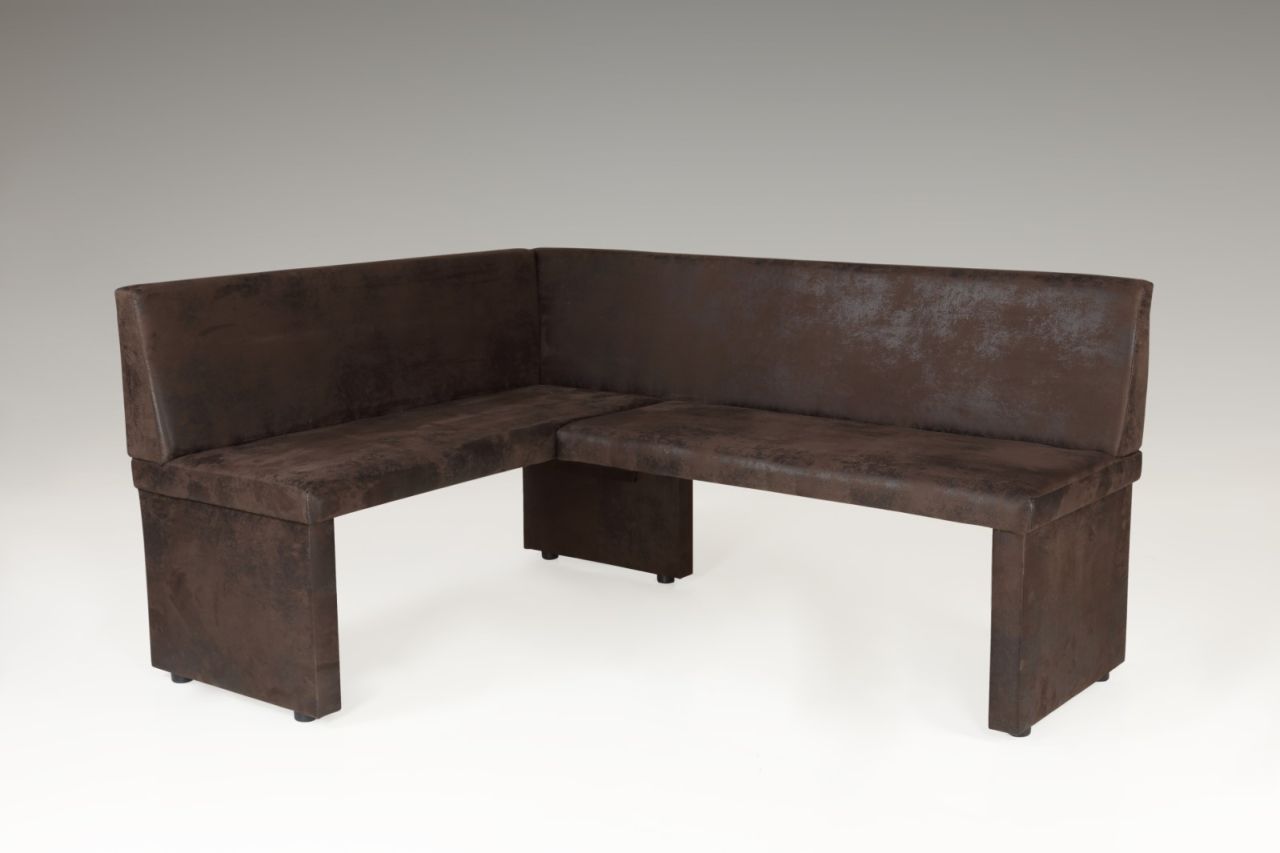 Eckbank Bank Küchenbank „ Merlin R“ Nubuklederoptik Braun 168 x 128 cm