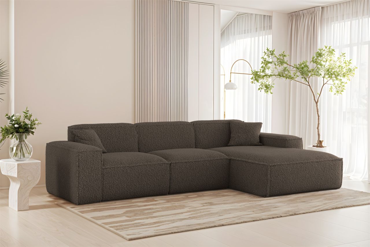 Ecksofa ersofa CELES PREMIUM in Stoff Sven Braun Ottomane Rechts