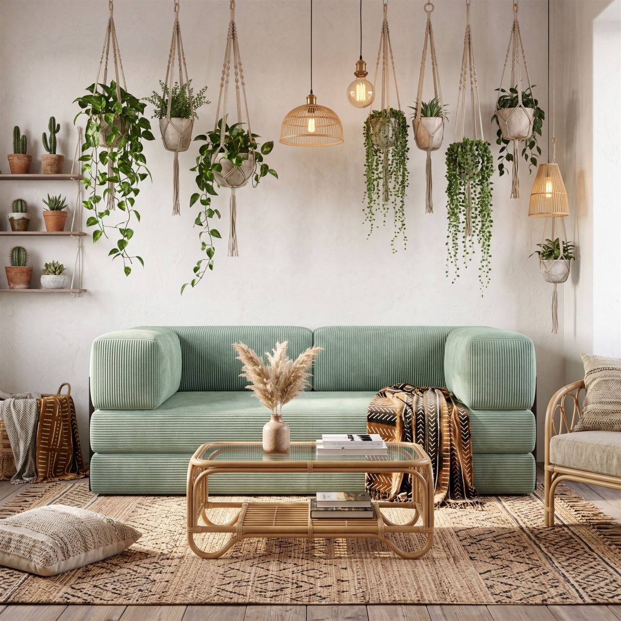 Fun Möbel Sofa 2-Sitzer Mit Schlaffunktion Danny In Stoff Poso Hellgrün