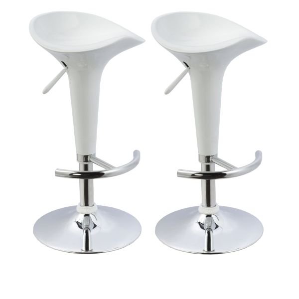 Barhocker Hocker 2er Set - Nr 120 - Kunstoff Weiss