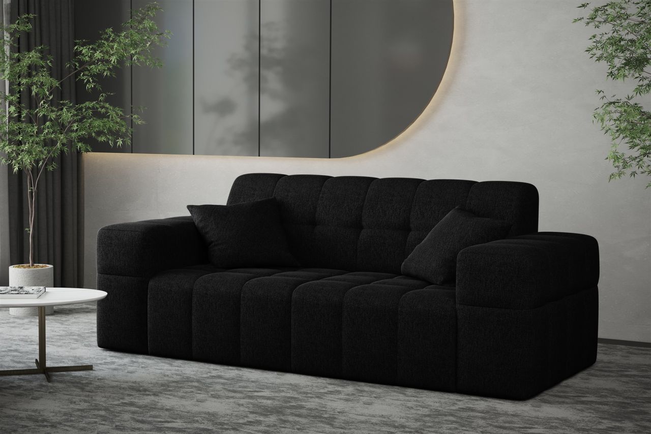Sofa ersofa NANCY 2-Sitzer in Stoff Neve Schwarz