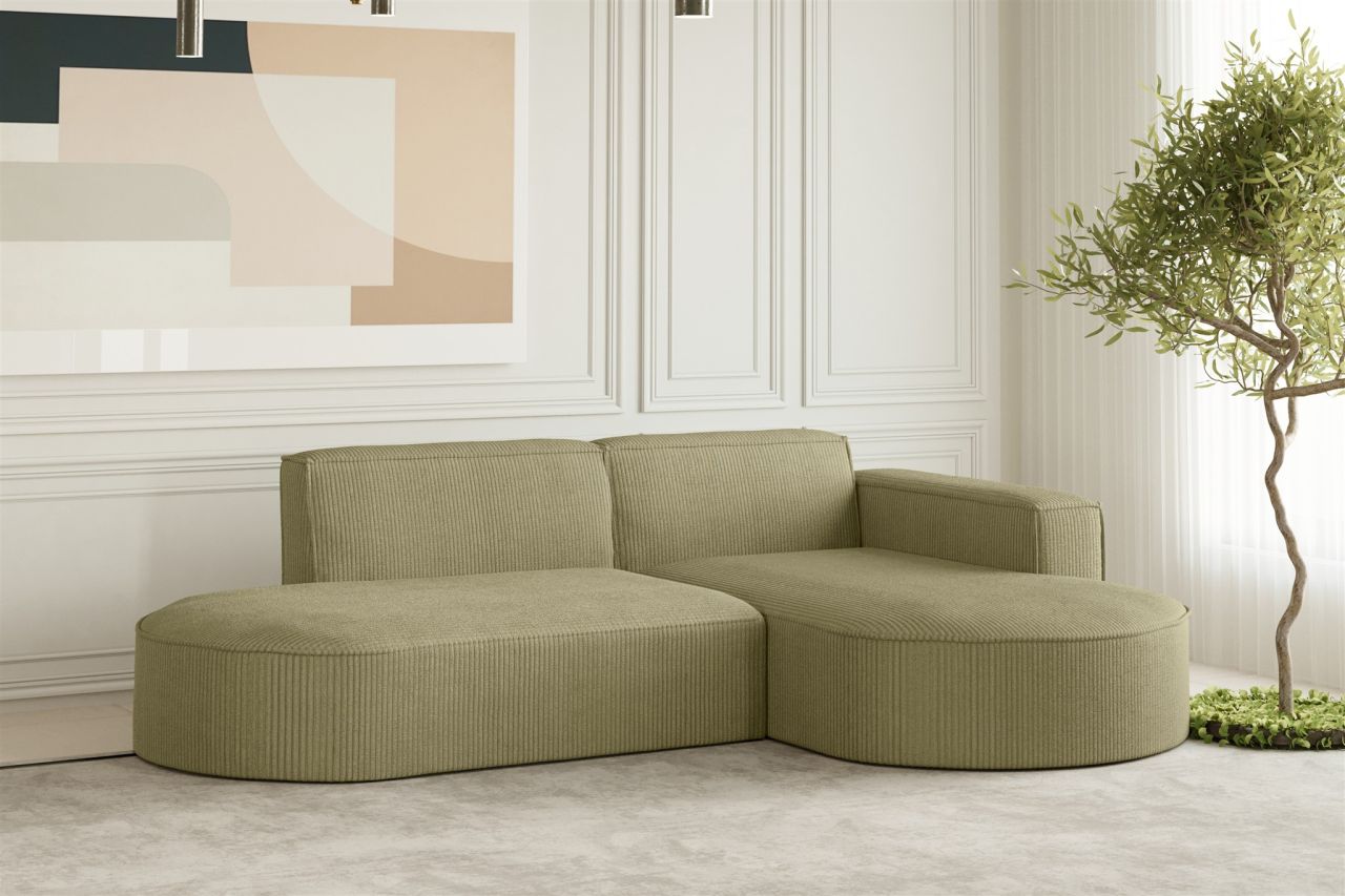Ecksofa ersofa PALMA XS in Stoff Scala Kiwi Ottomane Rechts