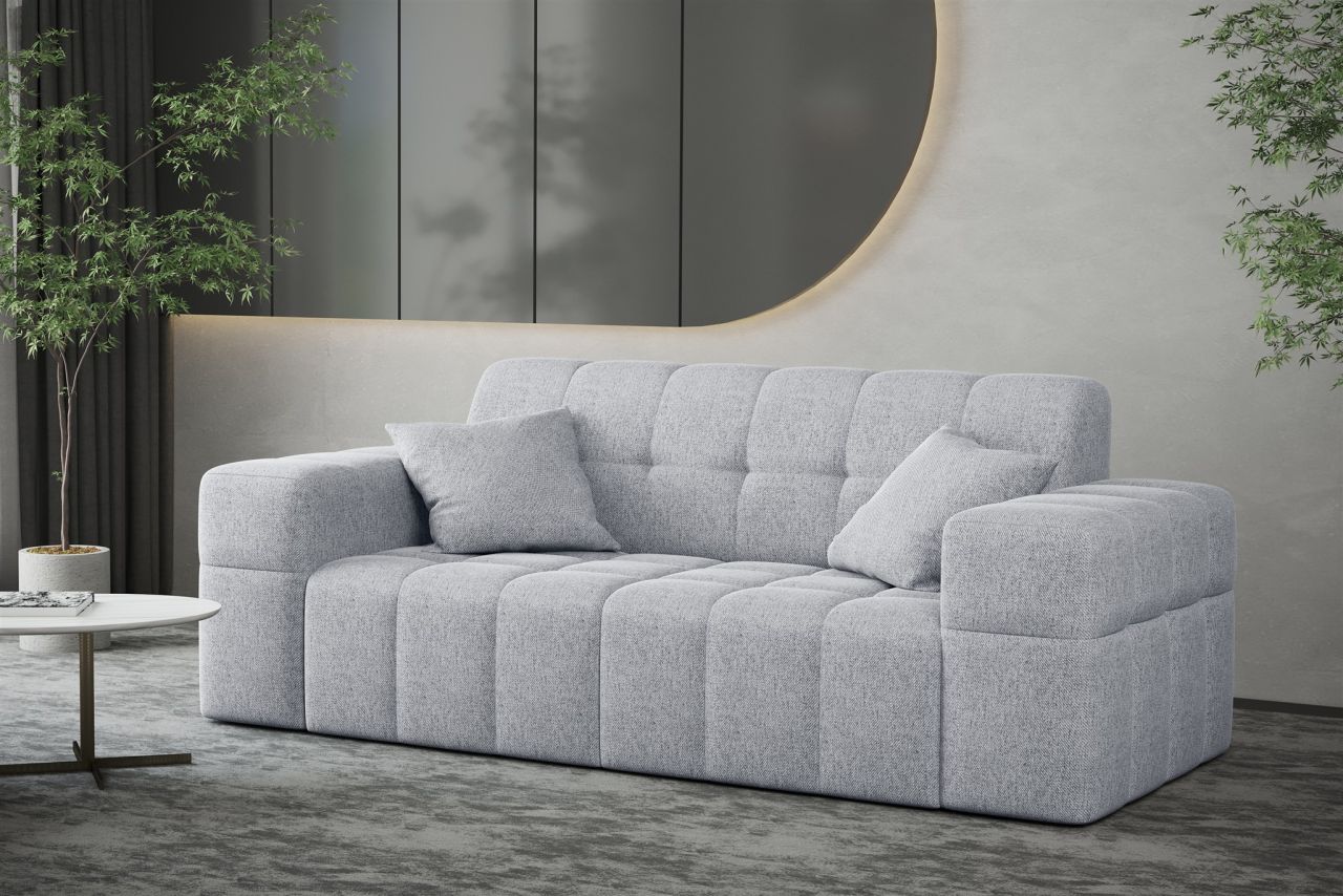 Sofa ersofa NANCY 2-Sitzer in Stoff Neve Hellgrau