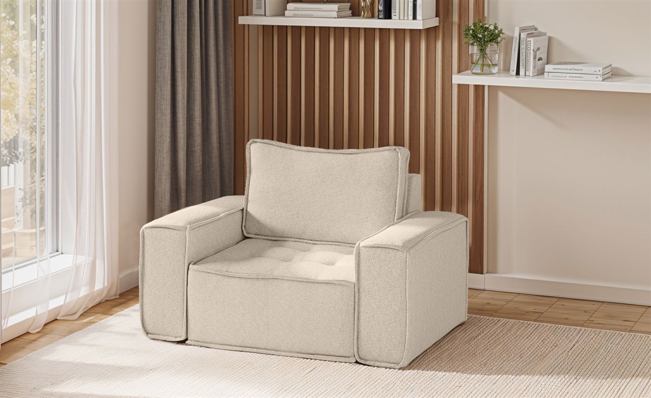 Sessel ersessel SANDE Stoff Raven Creme