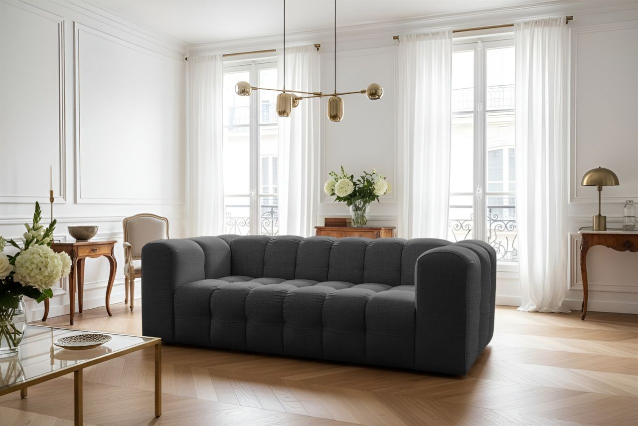 Sofa ersofa SOLVIE 3-Sitzer in Stoff Moly Anthrazit