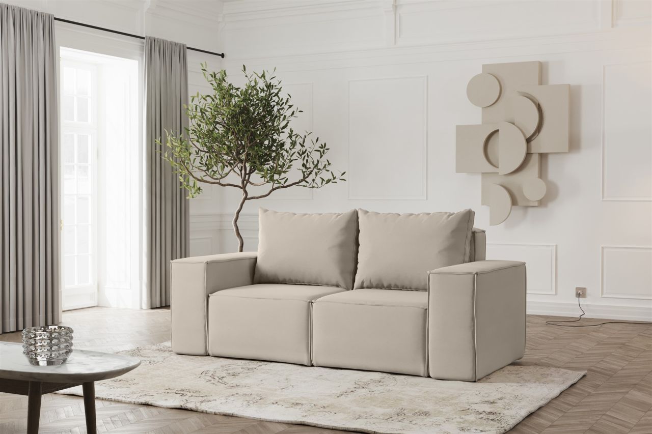 Sofa ersofa ESTELLE 2-Sitzer in Stoff Opera Velvet Pearl