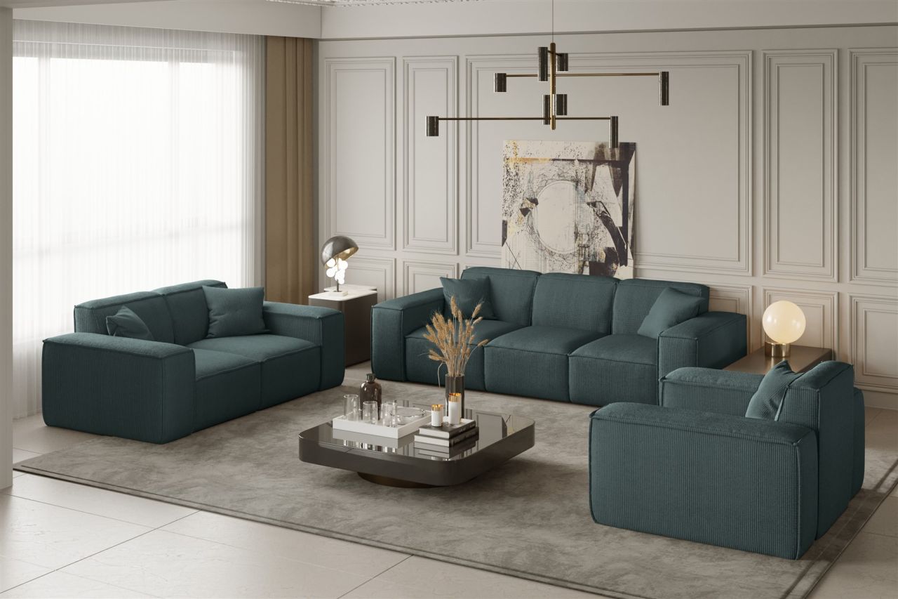 Sofaset ersofa CELES 3-2-1 in Stoff Scala Petrol