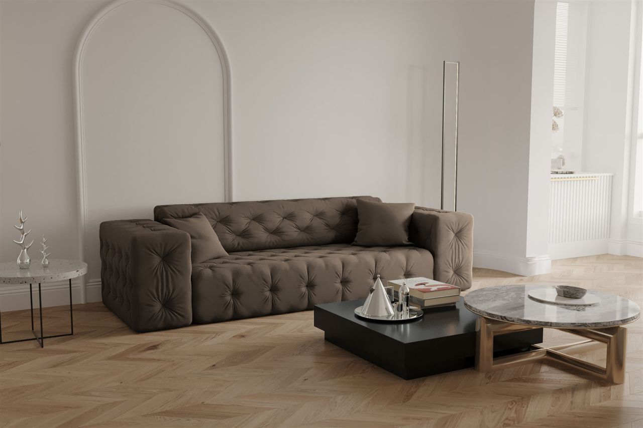 Sofa ersofa CHANTAL 3-Sitzer in Stoff Opera Velvet Braun