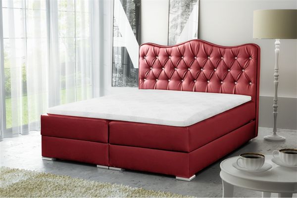 Boxspringbett Schlafzimmerbett SULTAN Kunstleder Rot 100x200cm