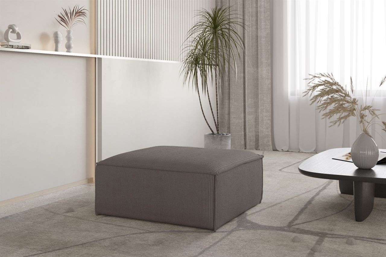 Polsterhocker erhocker CELES PREMIUM 105x105 cm in Stoff Scala Taupe