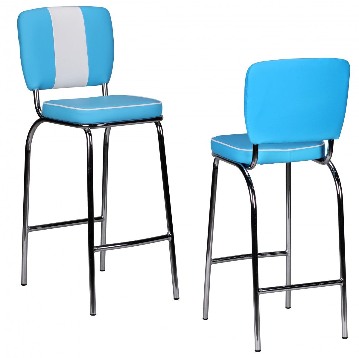 Barstuhl American Dream 50er Jahre Retro Blau Weiß