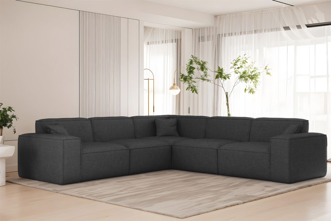 Ecksofa ersofa CELES PREMIUM in Stoff Artico Anthrazit Seite Universal