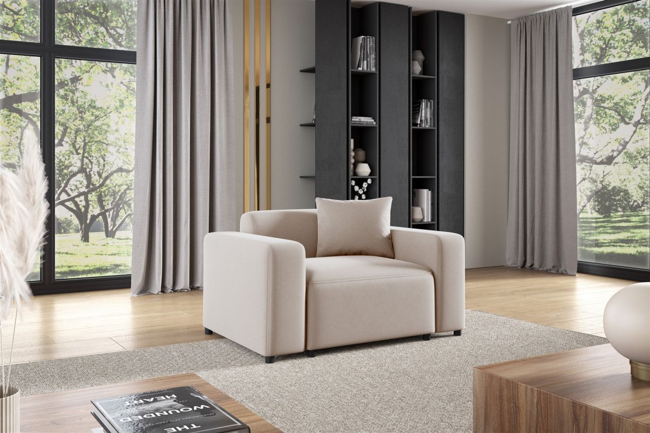 Sessel ersessel MEGAN in Stoff Salvador Hellbeige