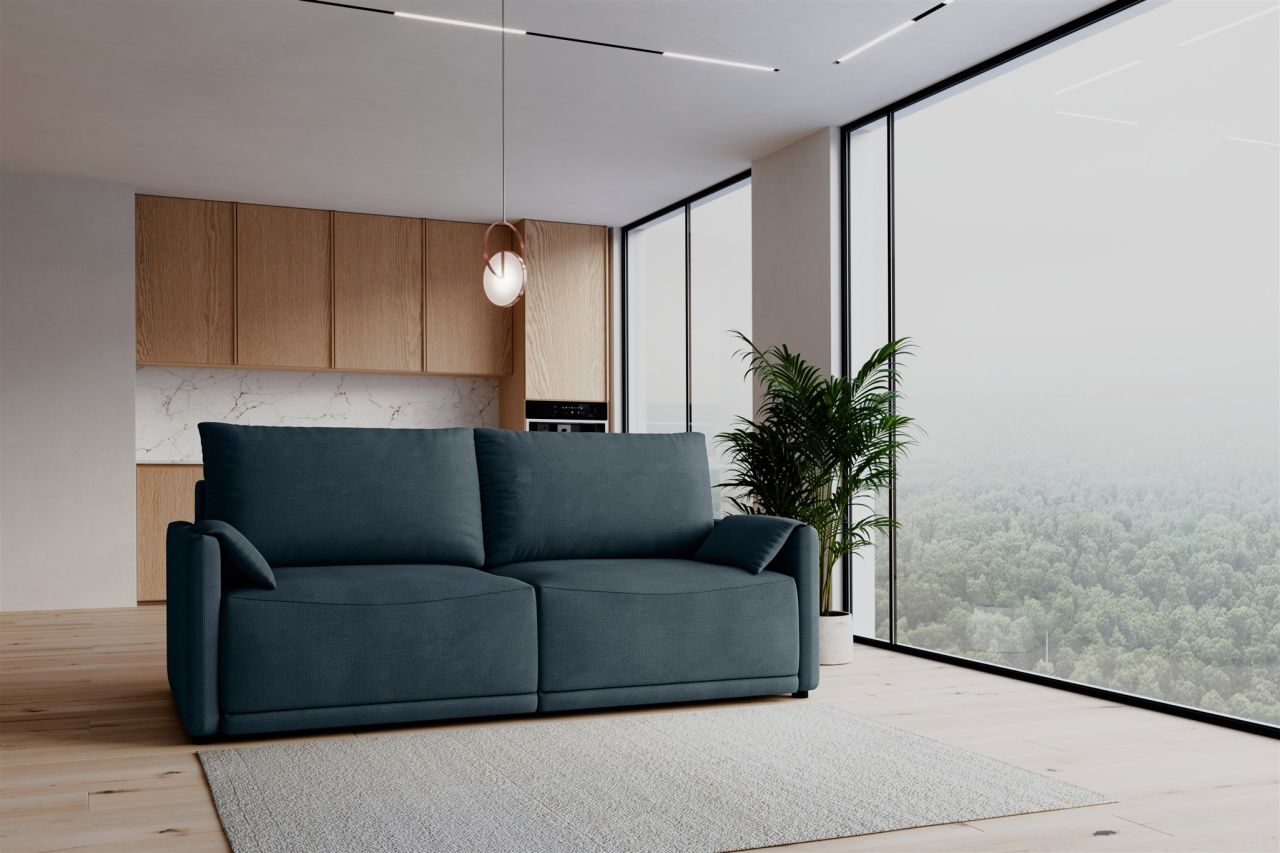 Sofa 3-Sitzer mit Schlaffunktion MIRENA in Stoff Cremona Dunkelblau