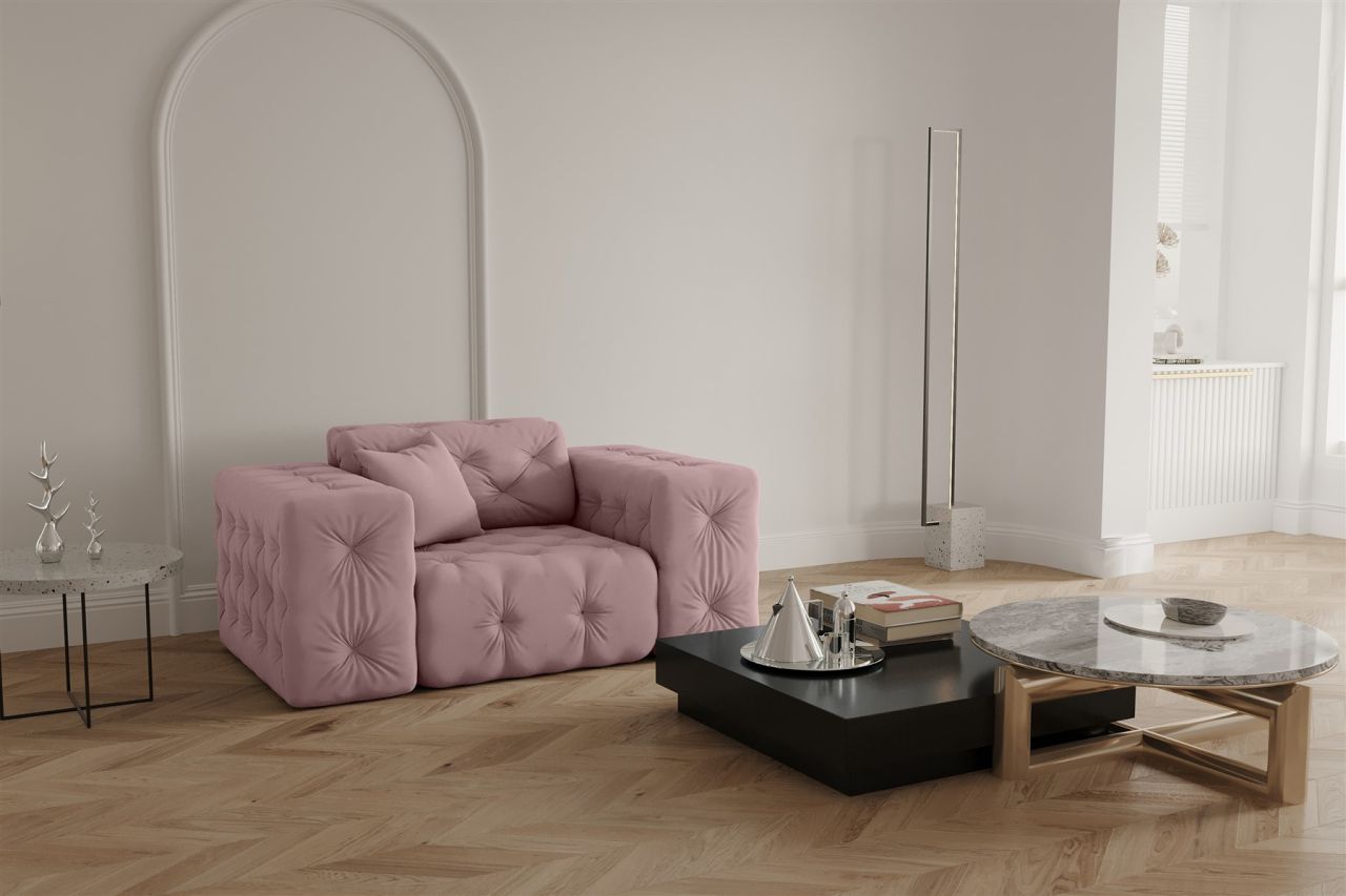 Sessel ersessel CHANTAL in Stoff Opera Velvet Pink