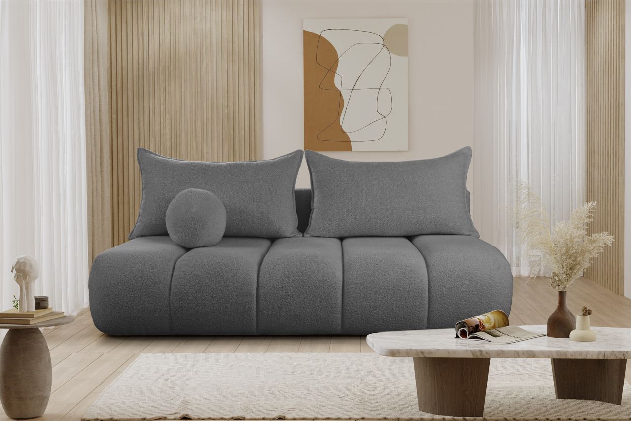 Schlafsofa ersofa Sofa 3-Sitzer ANZIA in Stoff Ascot Bukla Grafit