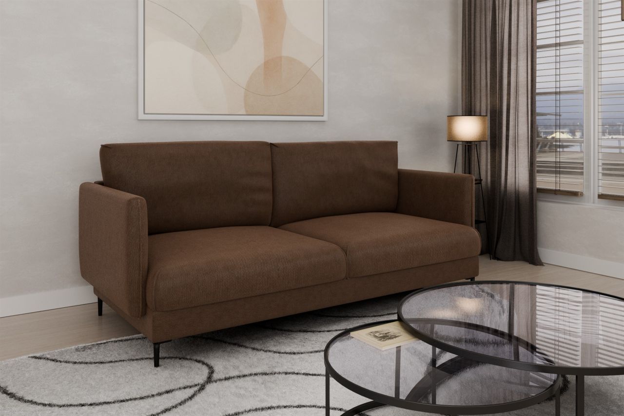 Fun Moebel Braun Sofa Designersofa Helmer 3-Sitzer Stoff Vibe