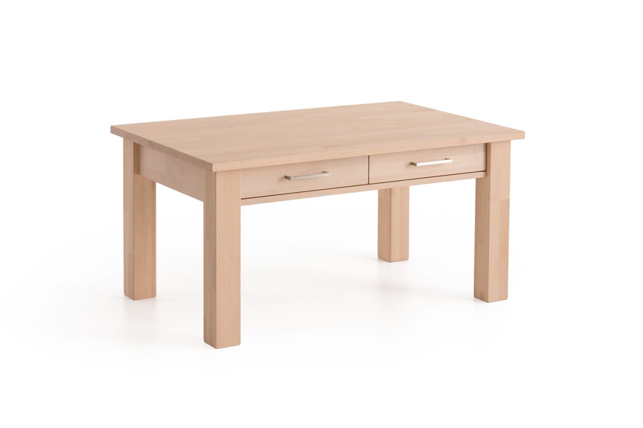 Couchtisch Tisch mit Schublade JORGE Eiche Massivholz 135x80 cm