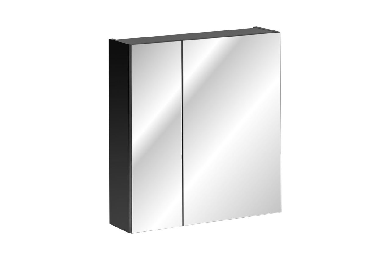 Badezimmer Spiegelschrank 60cm AKAN Schwarz matt inkl. LED