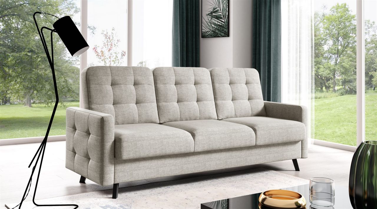 Sofa 3-Sitzer Schlafsofa ersofa GARNET Stoff Luis Beige
