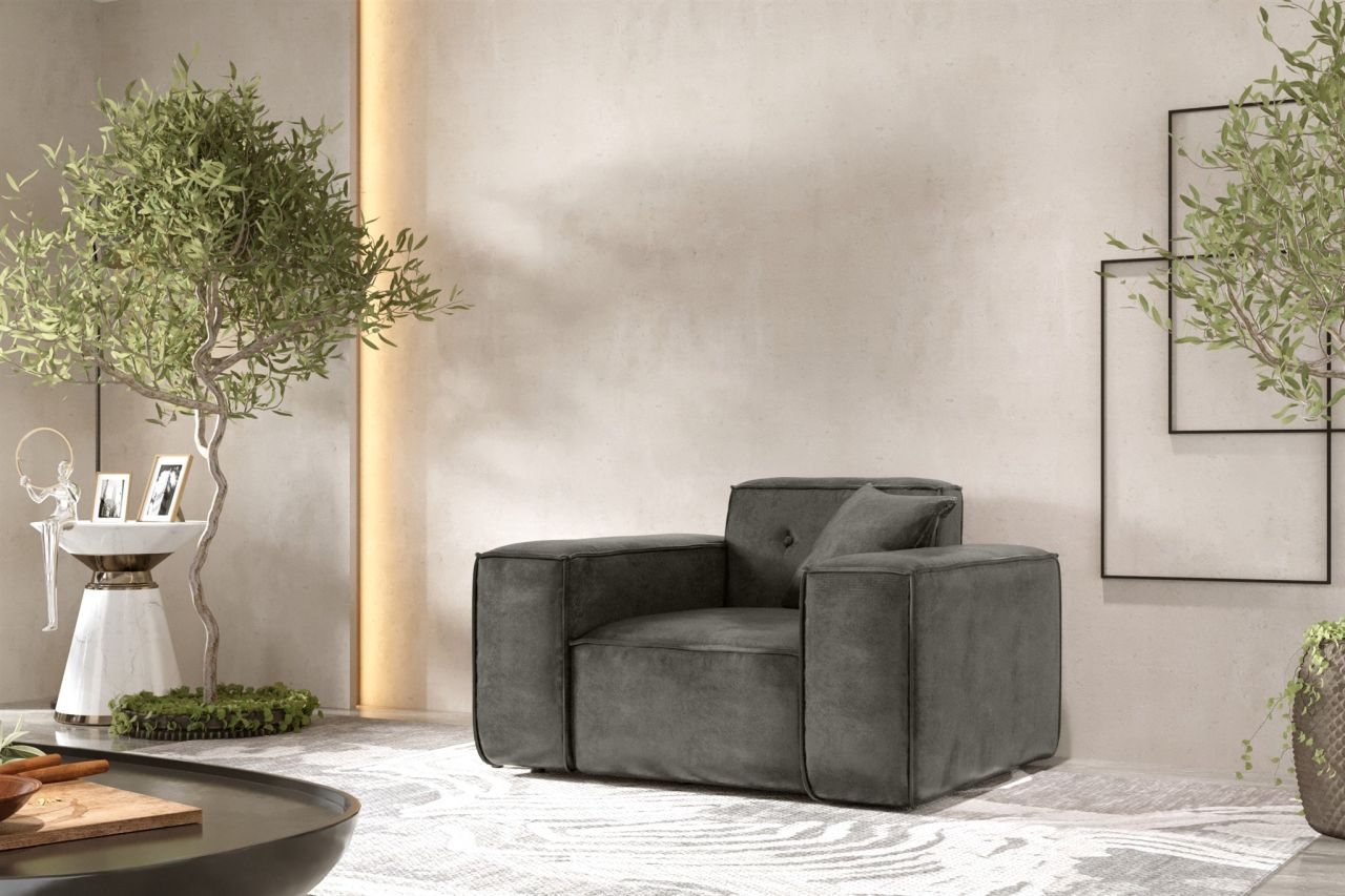 Sessel ersessel CESINA in Stoff Gobi (Vintage Look) Anthrazit