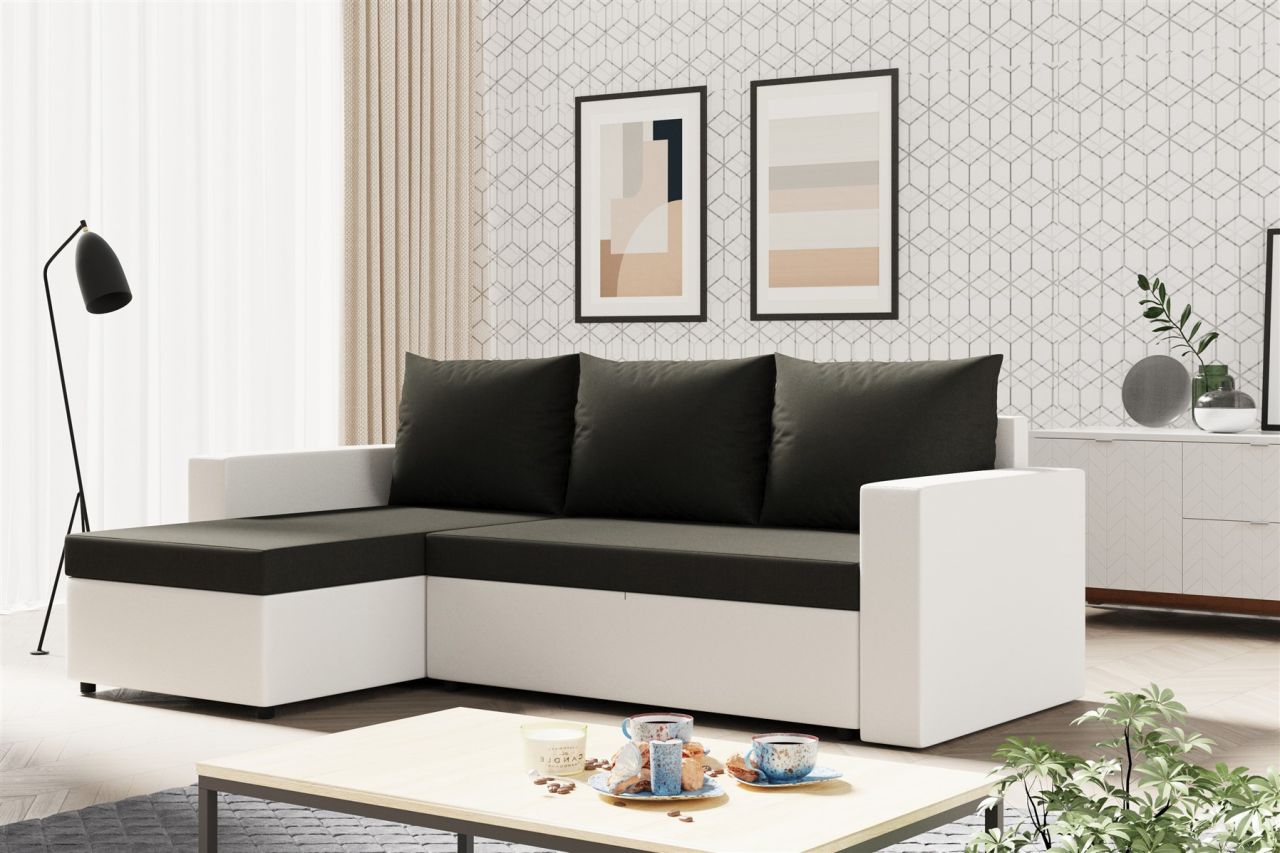 Ecksofa Sofa MERLE mit Schlaffunktion in div. Farbvarianten Ottomane Links