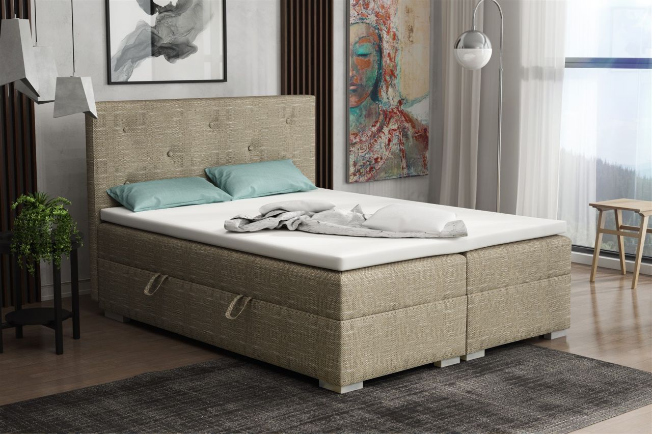 Boxspringbett Schlafzimmerbett PADUA 140x200cm inkl.Bettkasten