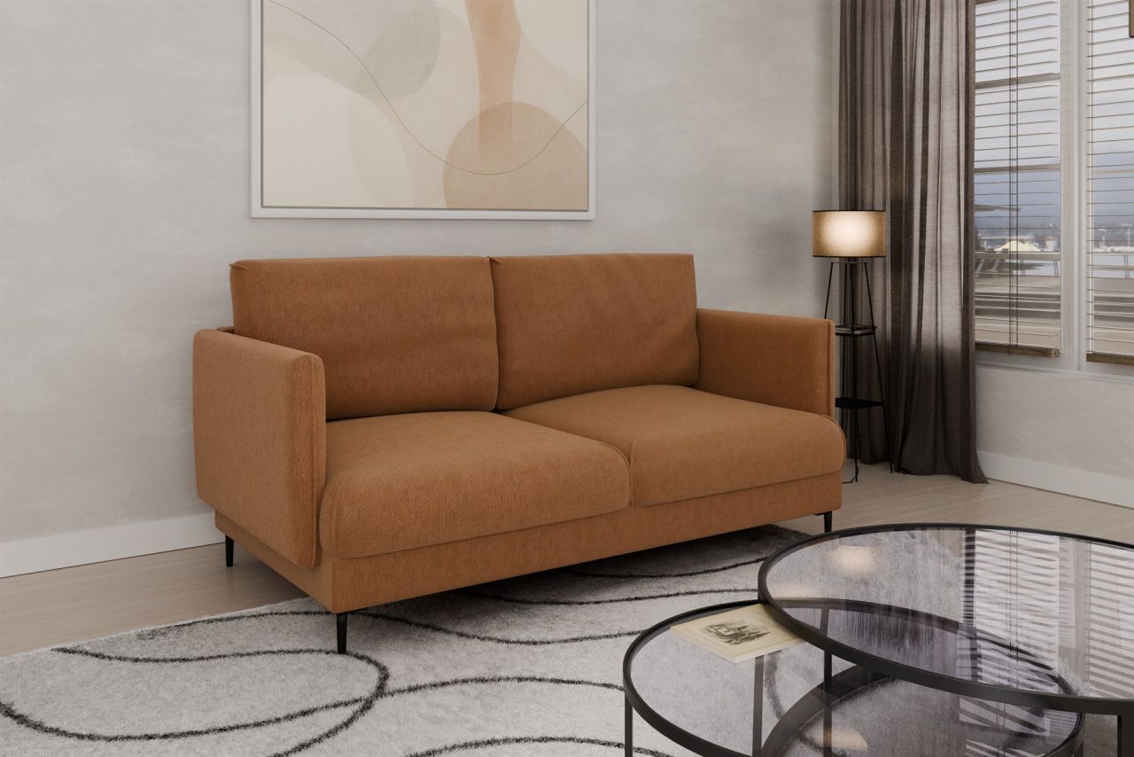 Fun Moebel Sofa Designersofa Helmer 2-Sitzer Stoff Vibe Terracotta
