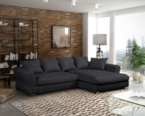 Couchgarnitur TIZIAN L-Form in Wildlederoptik-Anthrazit/ Otto.. Rechts