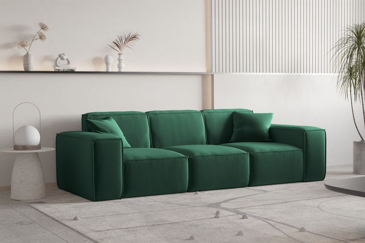 Sofa ersofa CELES PREMIUM 3-Sitzer in Stoff Opera Velvet Grün