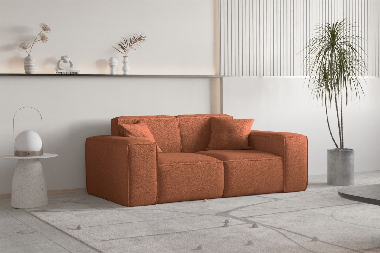 Sofa ersofa CELES PREMIUM 2-Sitzer in Stoff Ascot Bukla Terracotta