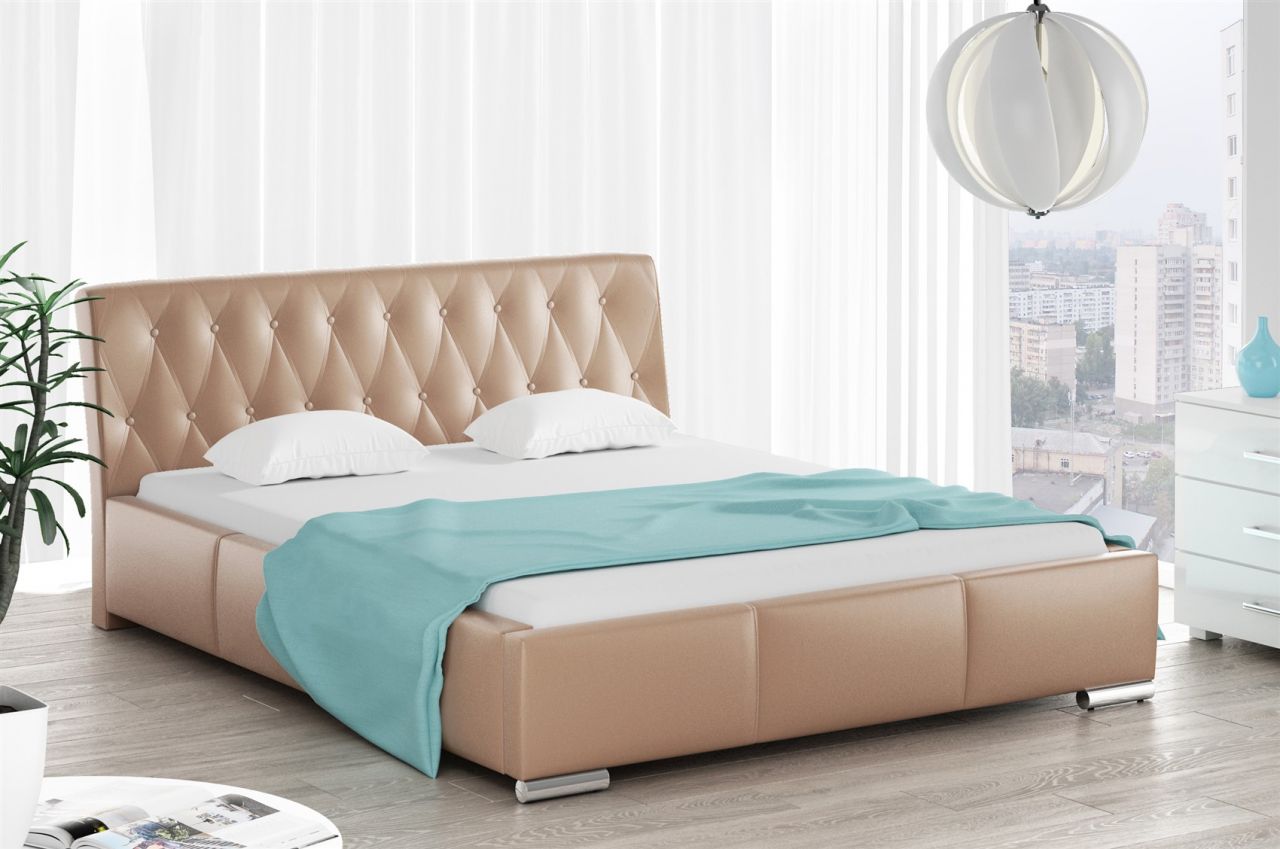 Polsterbett Doppelbett THORE Komplettset Kunstleder Cappu.. 180x200cm