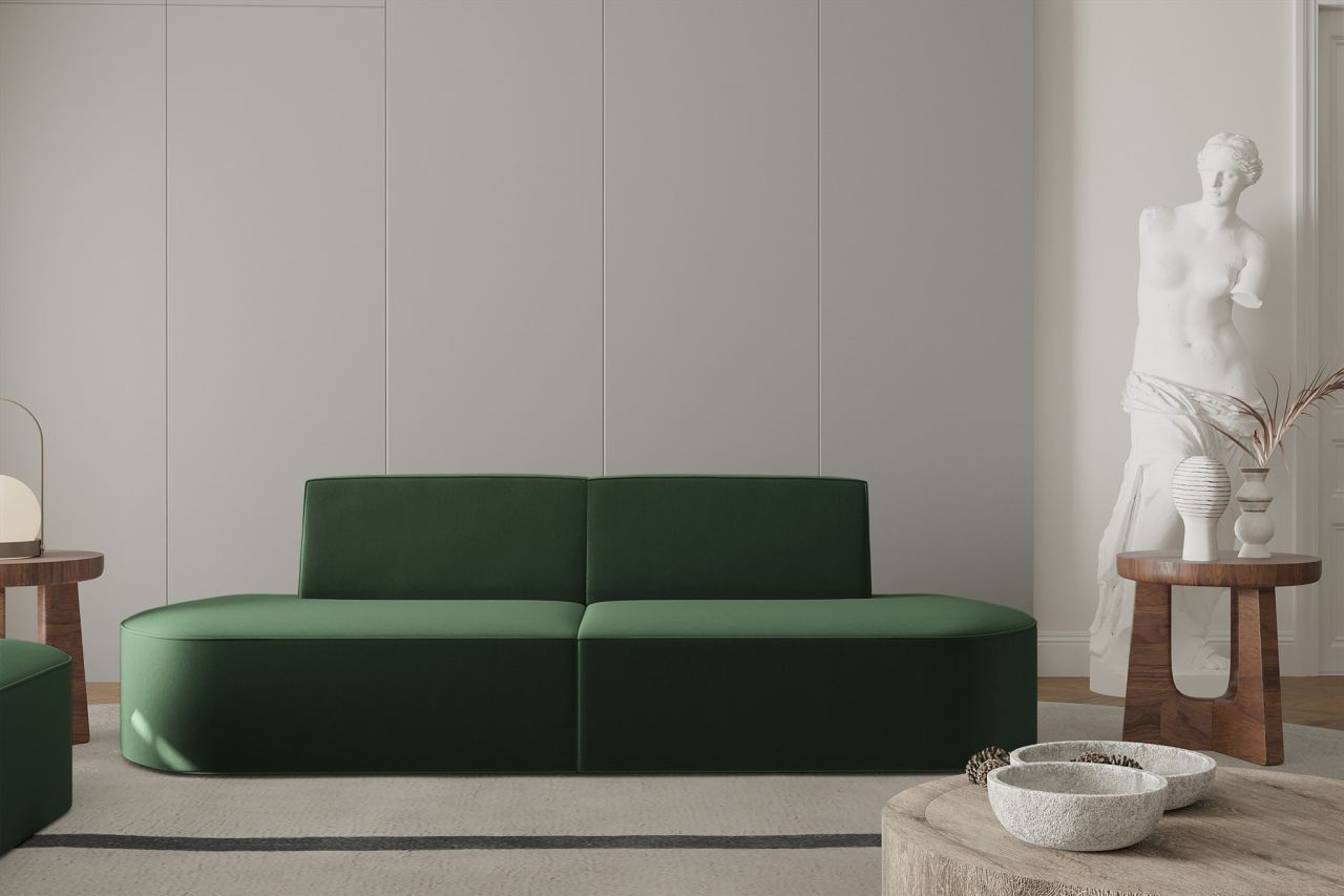 Sofa ersofa 2-Sitzer MILOT in Stoff Opera Velvet Grün