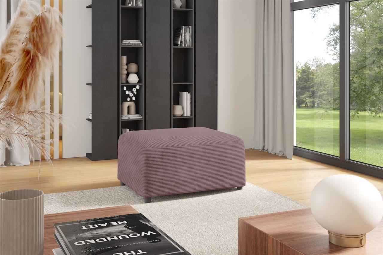 Polsterhocker erhocker Hocker MEGAN in Stoff Poso Altrosa