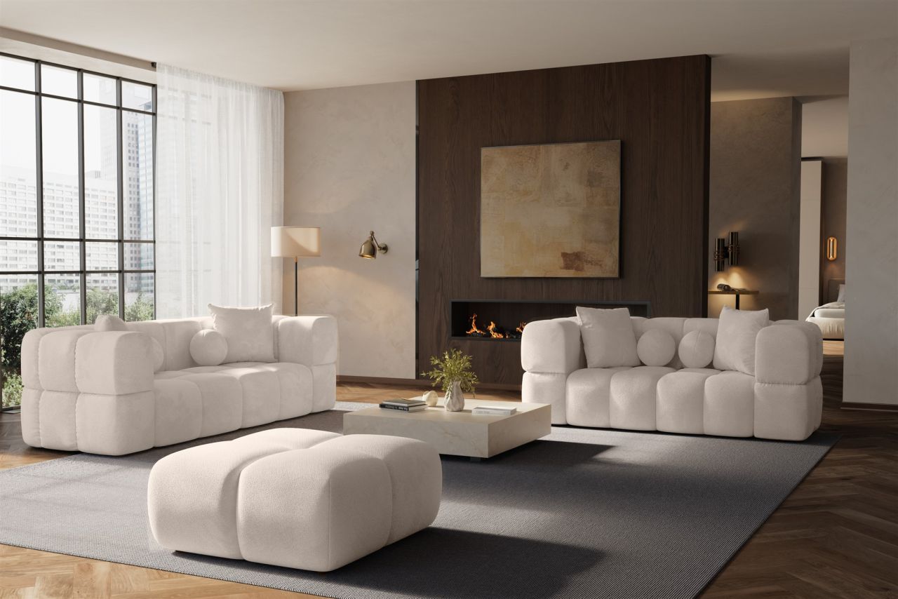 Sofaset ersofas VEGA 3-2 inkl. Hocker in Stoff Egon Beige