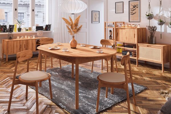 Esstisch Tisch Massivholztisch SAGA Buche massiv 200x100 cm | Esszimmertisch ohne Ausziehfunktion | Serie SAGA aus Buche Massivholz | Wohn-& Essbereich Serien aus Massivholz