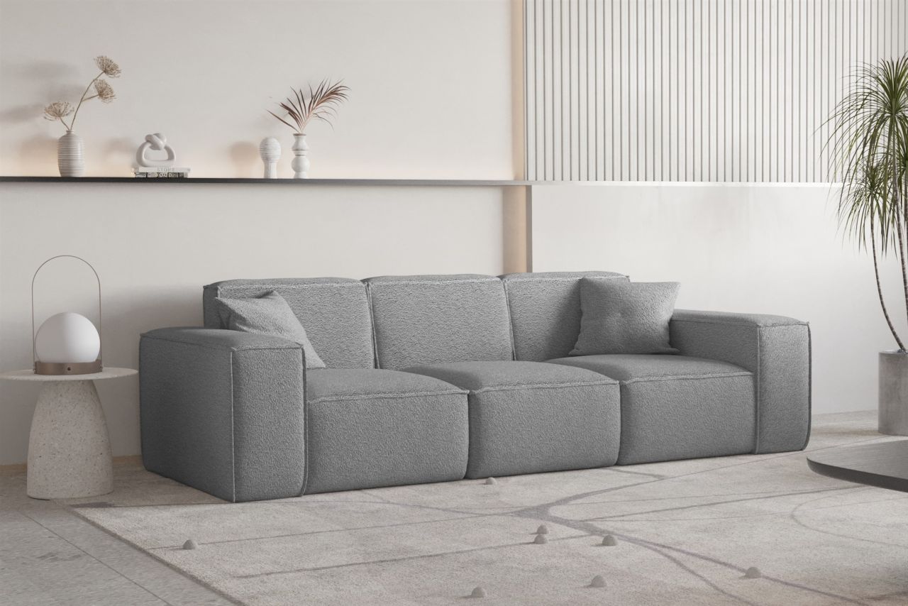 Sofa ersofa CELES PREMIUM 3-Sitzer in Stoff Ascot Bukla Grau