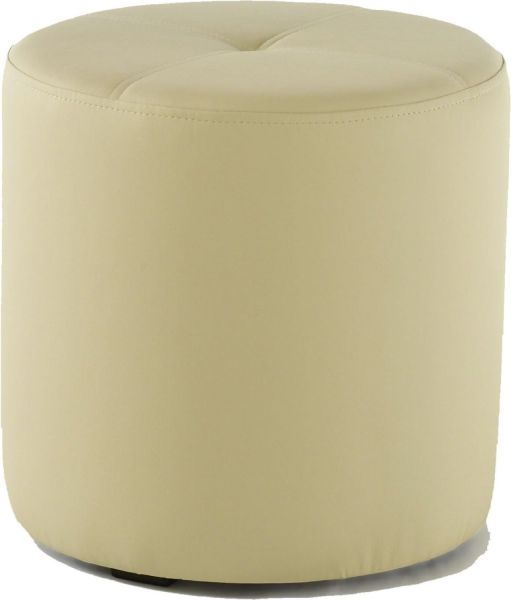 Rundhocker Sitzhocker Schminkhocker Hocker Sessel Kunstleder Creme 43x43 cm