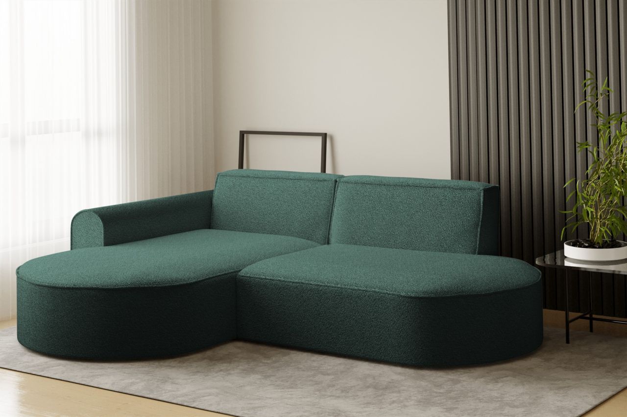 Ecksofa ersofa BONDY in Stoff Ascot Petrol Ottomane Links