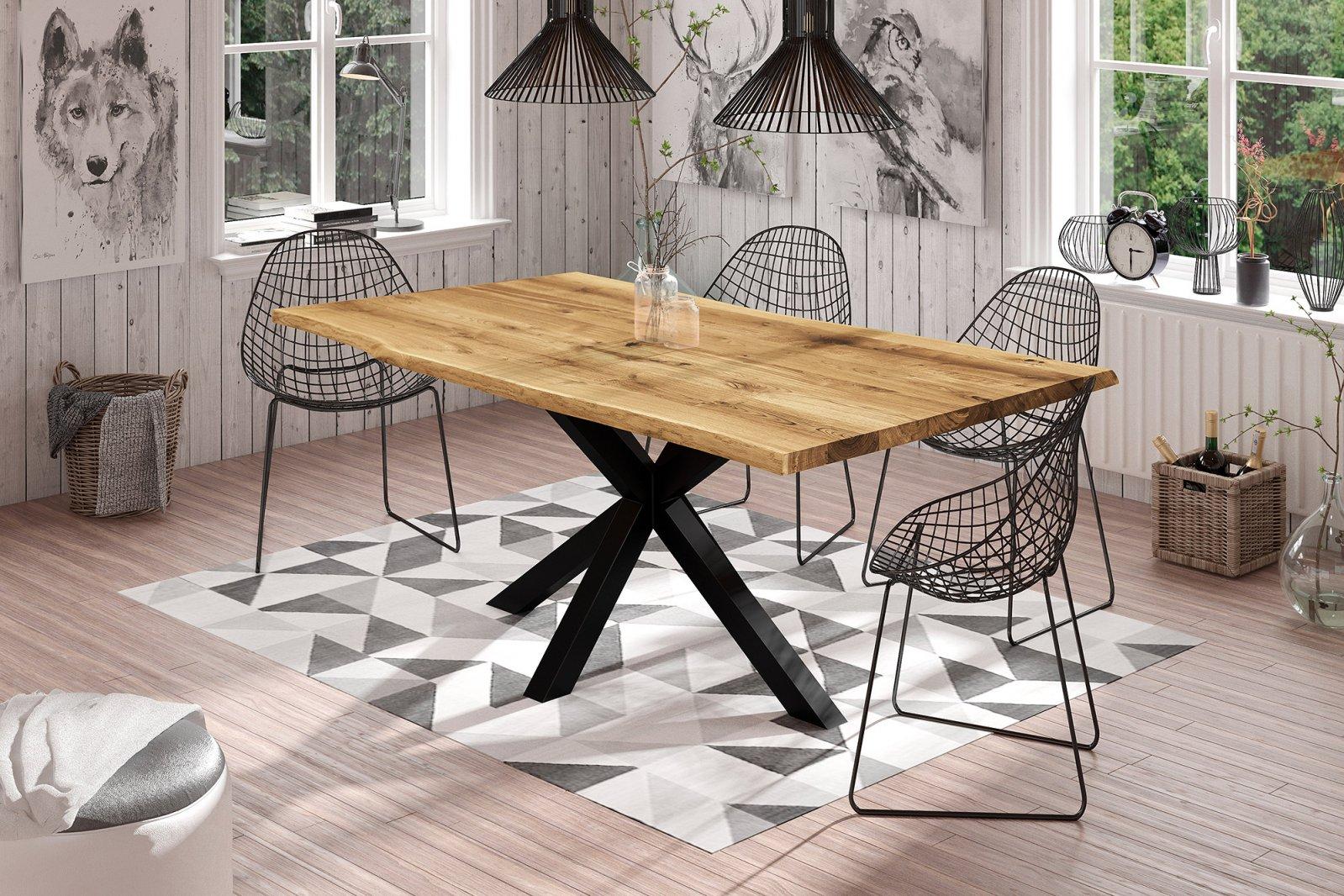 Esstisch Tisch FREYA Wildeiche geölt 160x90 cm | Tische | Eiche Vollmassiv | Wohn-& Essbereich