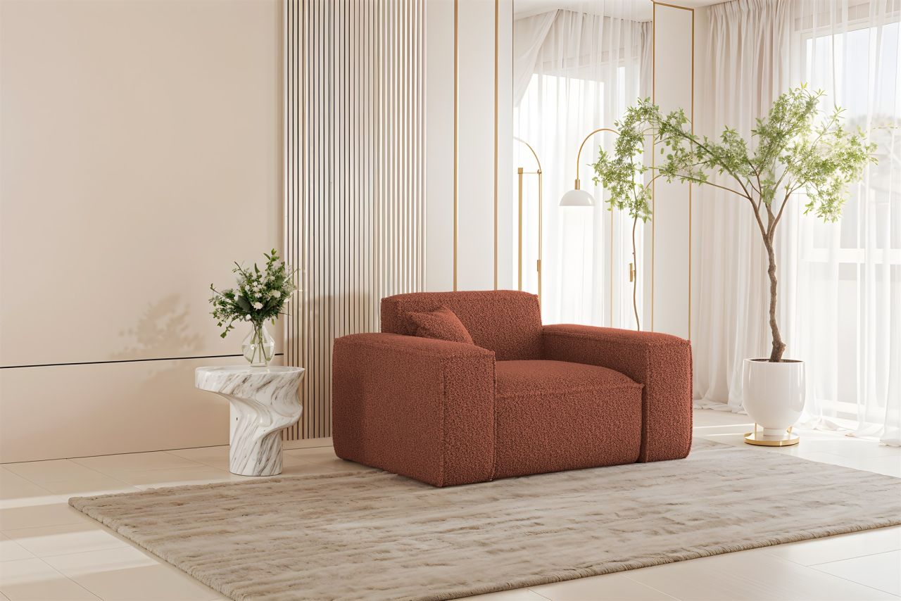 Sessel ersessel CELES PREMIUM in Stoff Sven Rostbraun