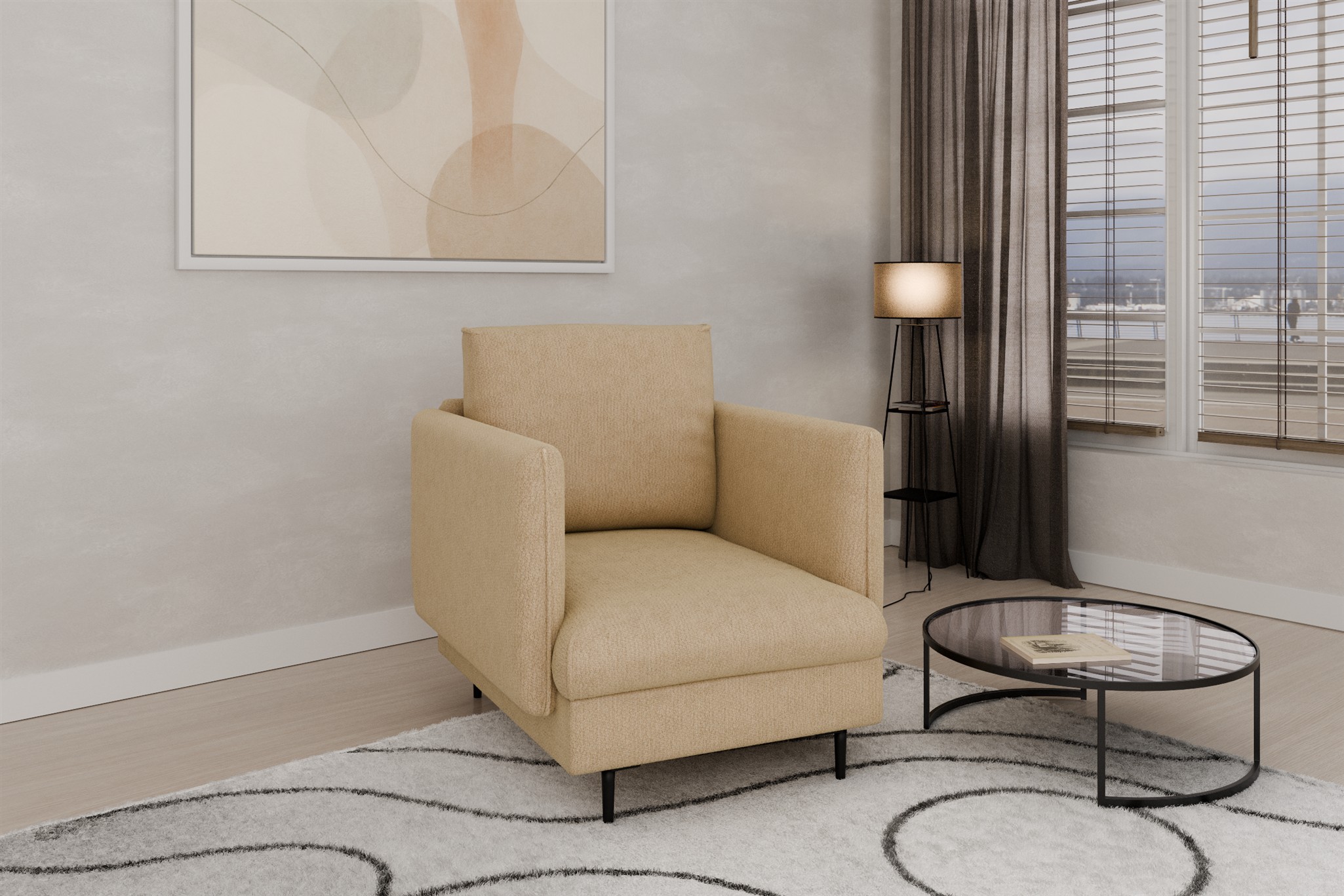 Sessel Designersessel HELMER Stoff Vibe Beige | Sessel | Polstermöbel