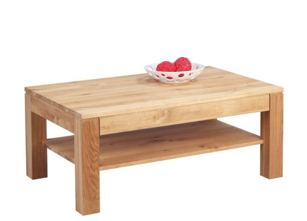 Couchtisch inkl.Schublade - Brian -Wildeiche Massiv geölt 105x65 cm