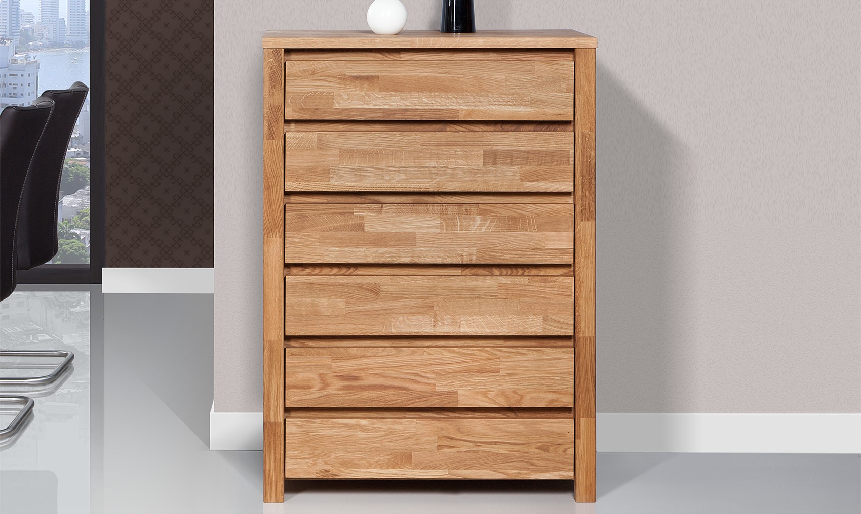 Kommode Hochschrank MAISON Buche massiv 80x112x45 cm | Kommode | Serie MAISON aus Buche Massivholz | Schlafzimmer Serien aus Massivholz